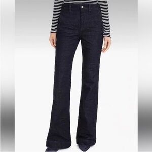 J Crew darkwash trouser high-rise jeans 30T preppy minimalist classic.  EUC.